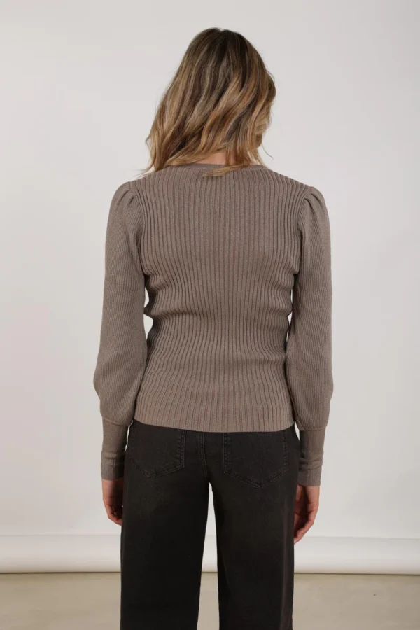 Nukus Mulberry Trui Lurex NKF03024 Fango - Afbeelding 4