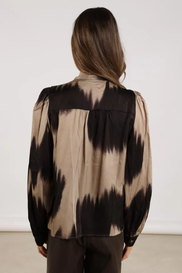 Nukus Lizzy Blouse NKF02074 Sand/Dark Chocolate - Afbeelding 4