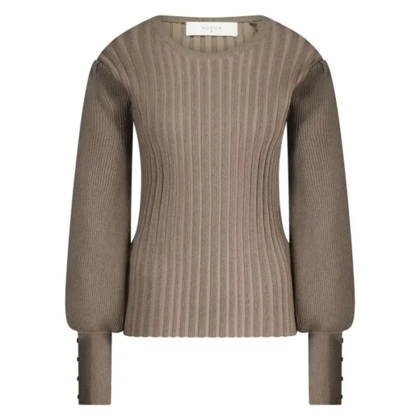 Nukus Mulberry Trui Lurex NKF03024 Fango - Afbeelding 5