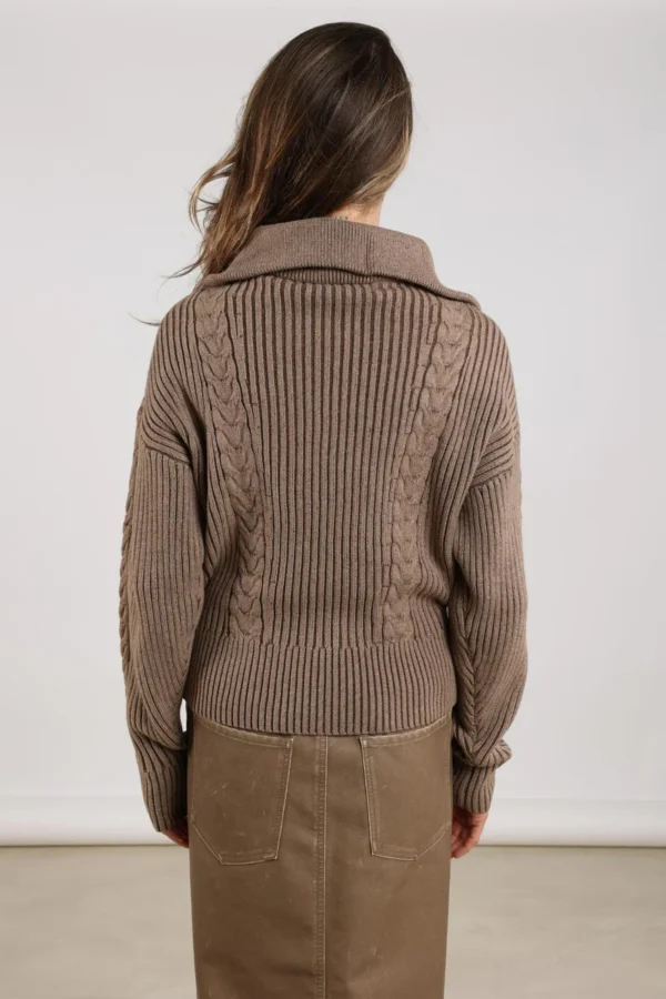 Nukus Clair Trui Zipper NKF03025 Fango - Afbeelding 4
