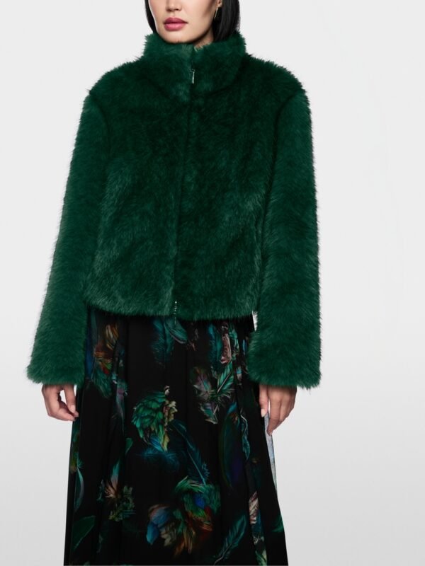 MarcCain Knusse Jas Fake Fur ZC1207W64 Dark Jade Green