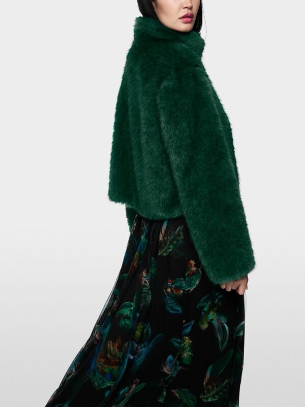 MarcCain Knusse Jas Fake Fur ZC1207W64 Dark Jade Green - Afbeelding 6