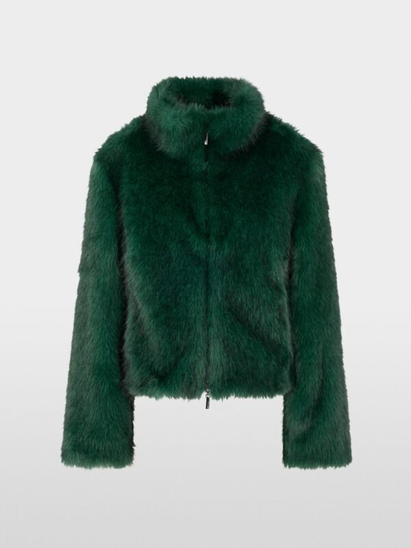 MarcCain Knusse Jas Fake Fur ZC1207W64 Dark Jade Green - Afbeelding 9