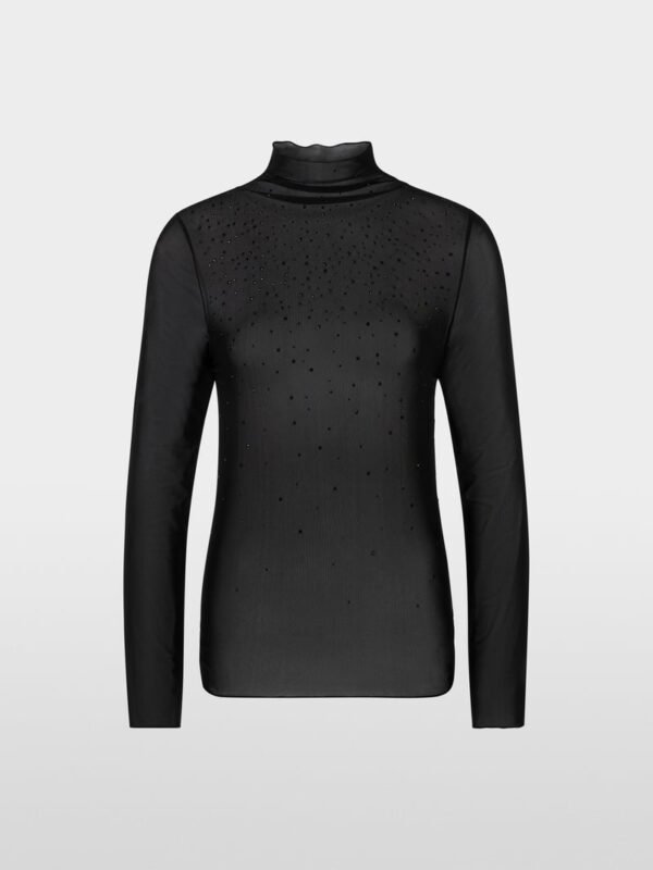 MarcCain Mesh Longsleeve Hotfixsteentjes ZC 48.15 J47 Zwart - Afbeelding 7