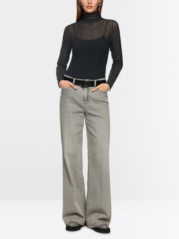 MarcCain Mesh Longsleeve Hotfixsteentjes ZC 48.15 J47 Zwart - Afbeelding 2
