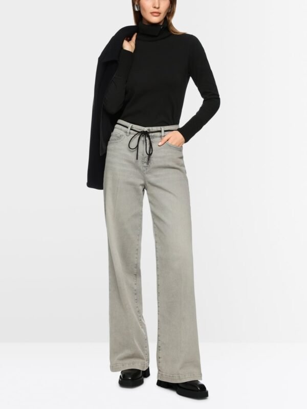 MarcCain Longsleeve Gebreide Kraag Sierknoop ZC 48.44 J15 Zwart - Afbeelding 2