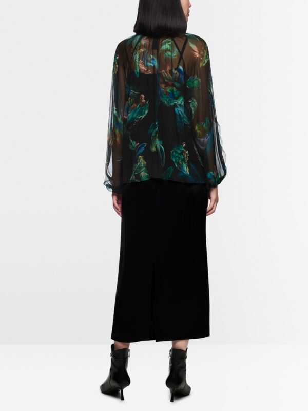 MarcCain Transparante Blouse Viscose ZC5132W82 Dark Jade Green - Afbeelding 4