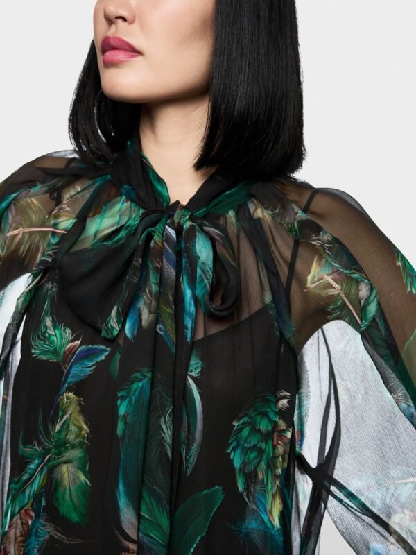 MarcCain Transparante Blouse Viscose ZC5132W82 Dark Jade Green