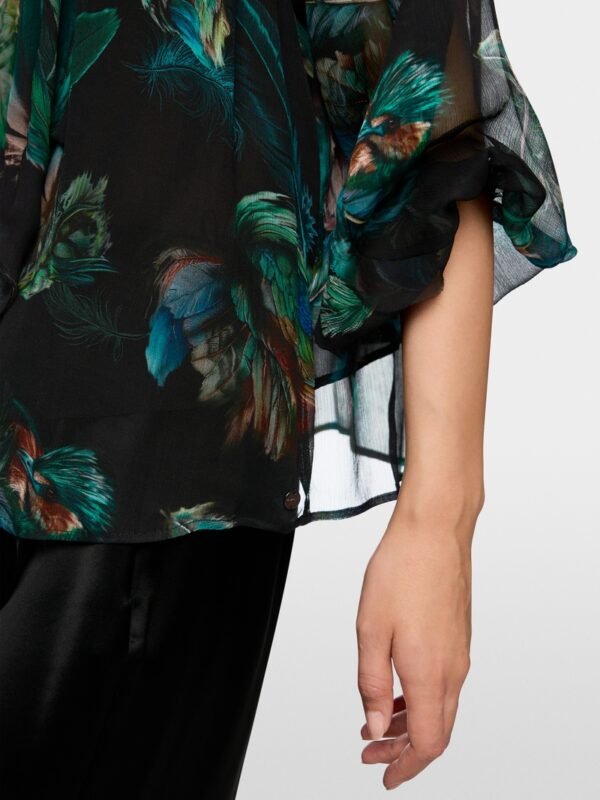 MarcCain Transparante Blouse Viscose ZC5132W82 Dark Jade Green - Afbeelding 3