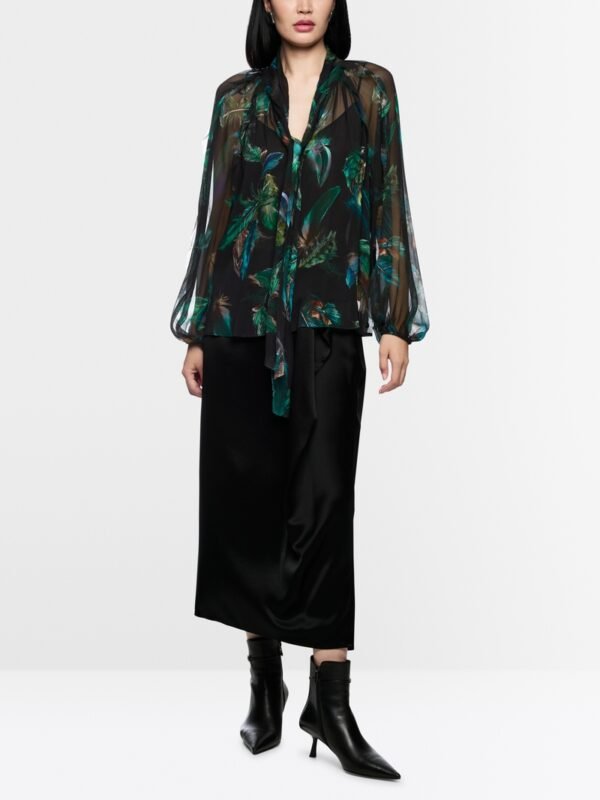 MarcCain Transparante Blouse Viscose ZC5132W82 Dark Jade Green - Afbeelding 2