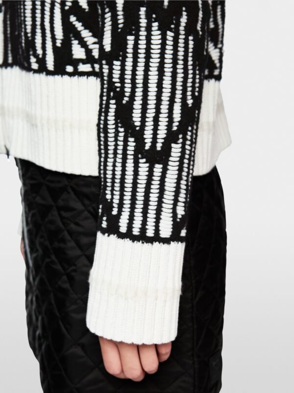 Marc Cain Gebreide Vest ZS3918M26 Black & White - Afbeelding 4