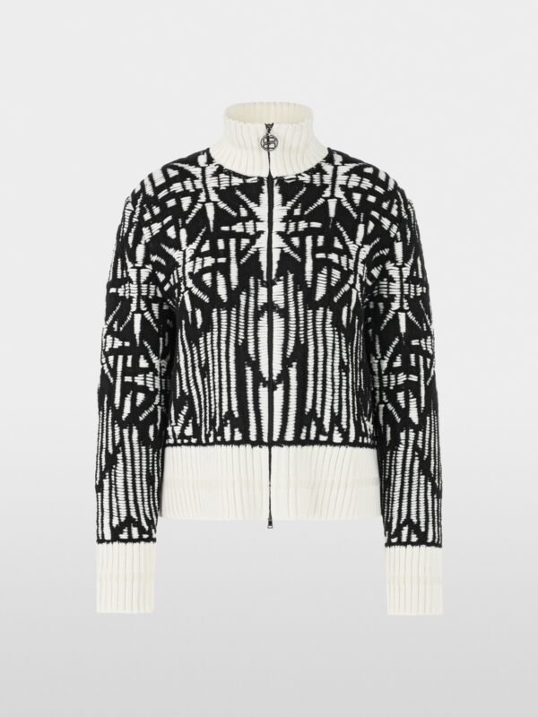Marc Cain Gebreide Vest ZS3918M26 Black & White - Afbeelding 9