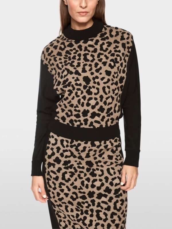 MarcCain Trui Luipaarddetail ZS4128M34 Zwart