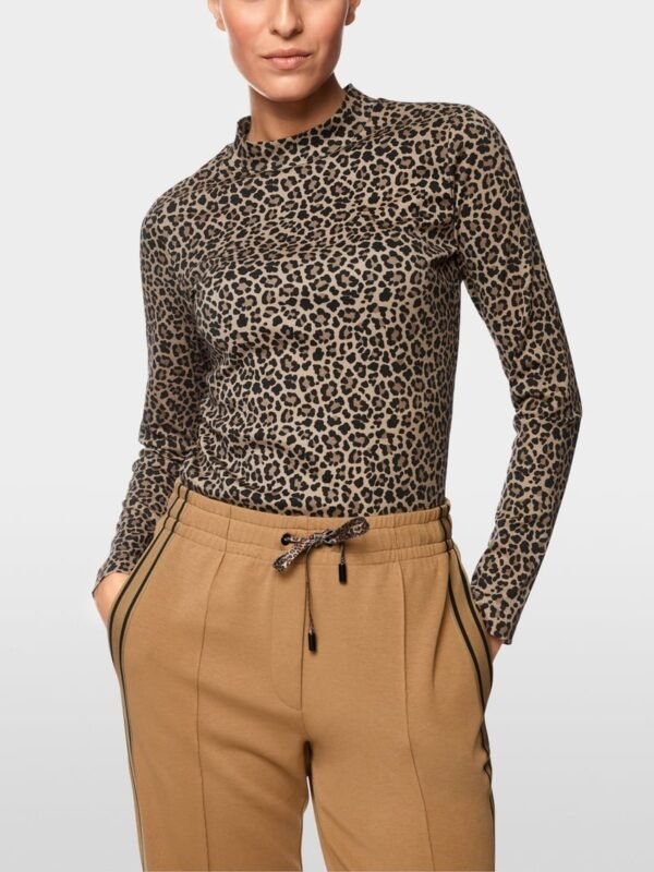 MarcCain Getailleerd Shirt Luipaardprint ZS 48.41 J61 Milk Coffee
