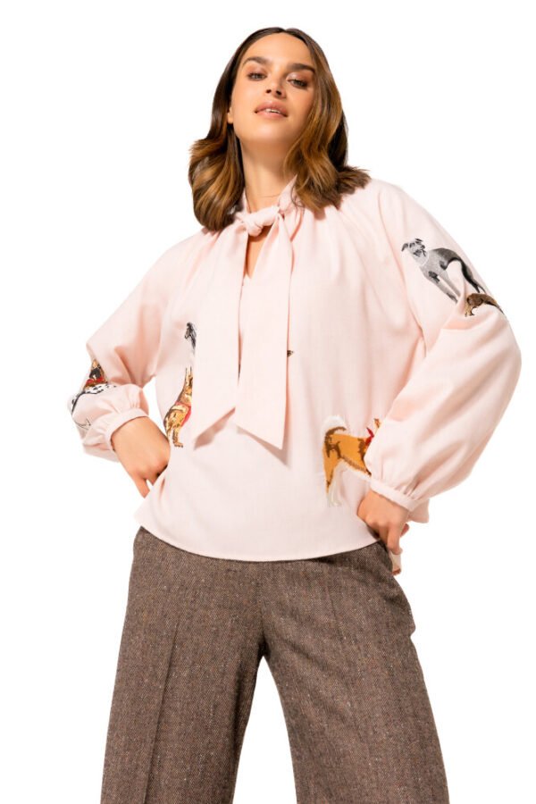 Caroline Biss Rechtvallende Blouse Hond Broderie 4632 Multi Color - Afbeelding 5
