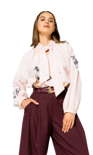 Caroline Biss Rechtvallende Blouse Hond Broderie 4632 Multi Color