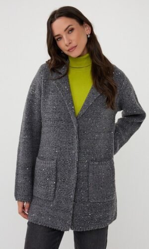 Esqualo Vest Blazer F25.02531 Donkergrijs Melange