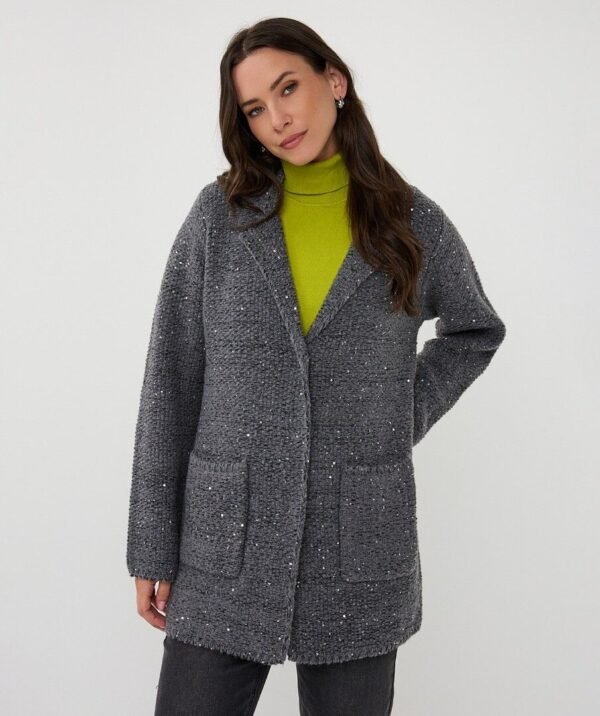 Esqualo Vest Blazer F25.02531 Donkergrijs Melange