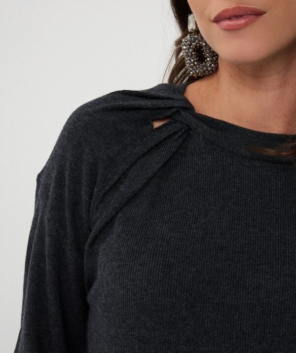 Esqualo Sweater L/Sleeve Twist F25.07512 Anthracite - Afbeelding 3