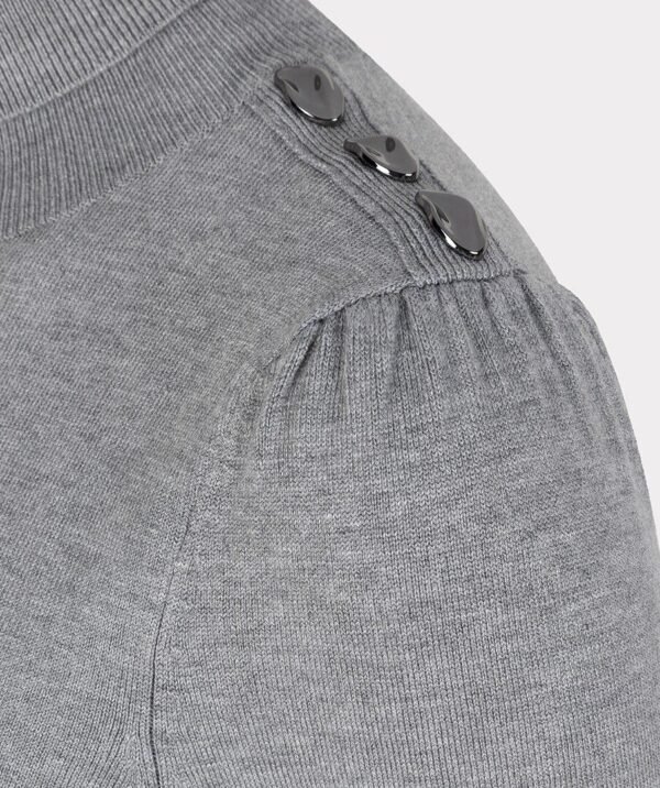 Esqualo Trui Shldr Button Col Basic Knit F25.07535 Grijs - Afbeelding 2