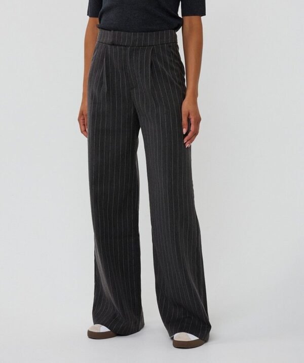 Esqualo High Waist Broek Stripe Studs F25.10517 Donkergrijs