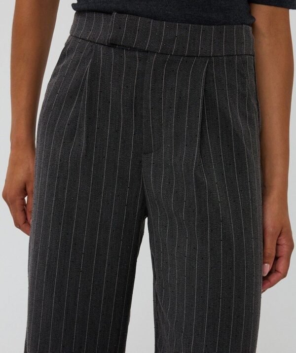 Esqualo High Waist Broek Stripe Studs F25.10517 Donkergrijs - Afbeelding 3