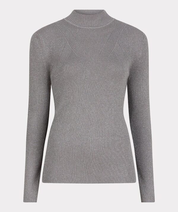 Esqualo Top Col Rib Lurex F25.27506 Grijs - Afbeelding 6