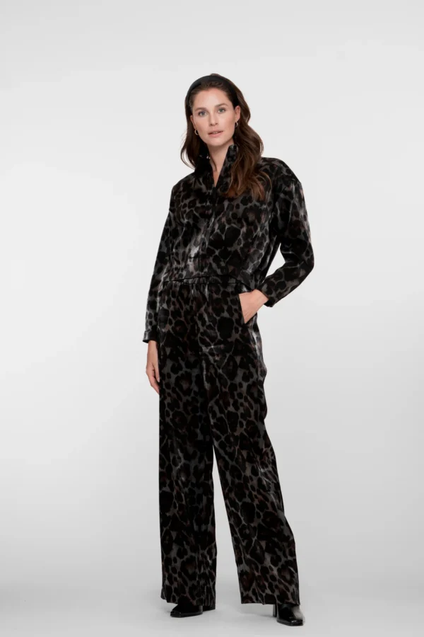 Geisha Broek Leopard Print 51682-20 Grijs/Brons