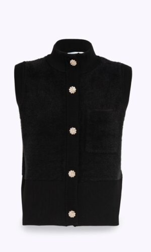 Blu Girl Gebreid Vest Fur Effect RF5236-MA39R Zwart