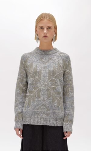 Blu Girl Wolblend Trui Lurex RF5162-MA33R Grey Snowflake