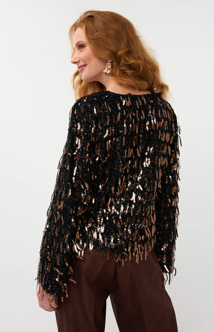 Esqualo Top Fringes W25.08719 Zwart/Bruin - Afbeelding 3