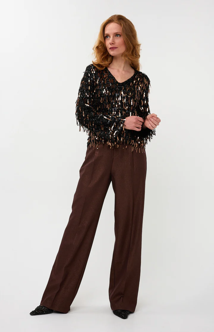 Esqualo Top Fringes W25.08719 Zwart/Bruin - Afbeelding 5