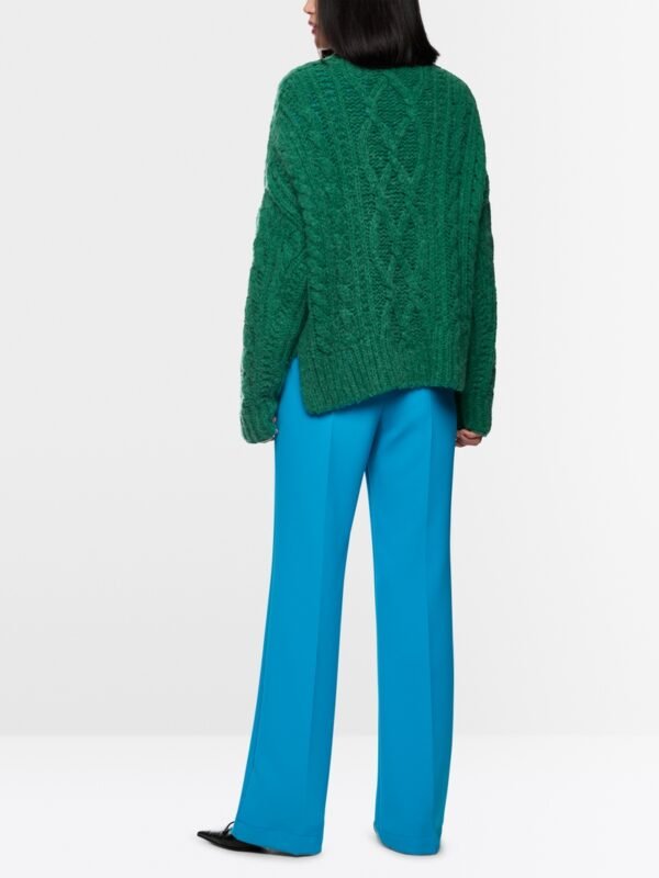 MarcCain Trui Vlechtmotief ZC4142M44 Dark Jade Green - Afbeelding 7