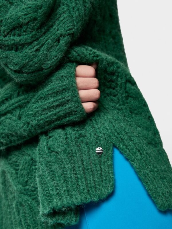 MarcCain Trui Vlechtmotief ZC4142M44 Dark Jade Green - Afbeelding 5