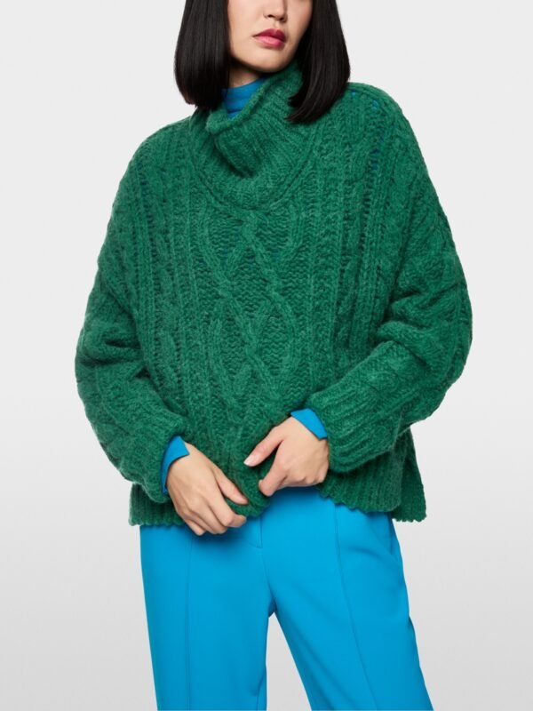 MarcCain Trui Vlechtmotief ZC4142M44 Dark Jade Green