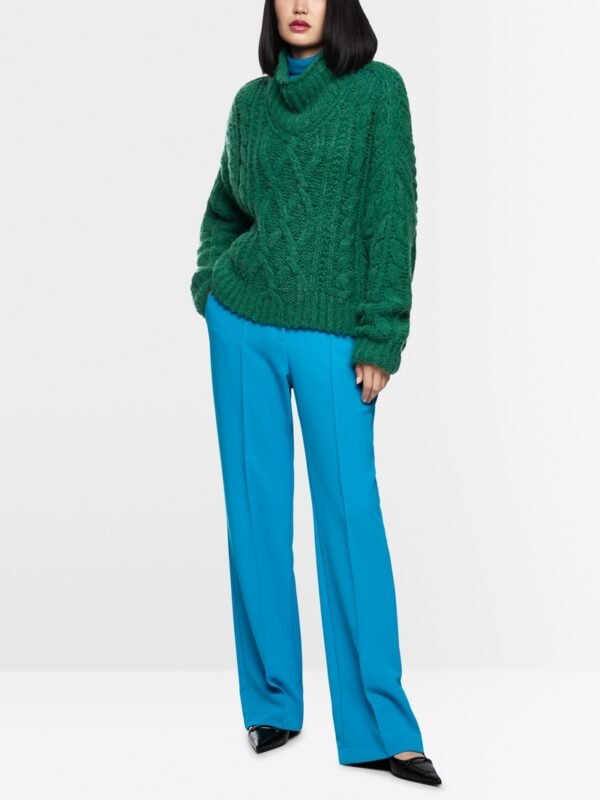MarcCain Trui Vlechtmotief ZC4142M44 Dark Jade Green - Afbeelding 3