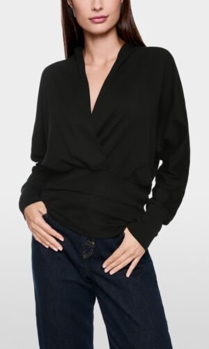 MarcCain Vrouwelijk Shirt V-hals ZC4818J14 Zwart
