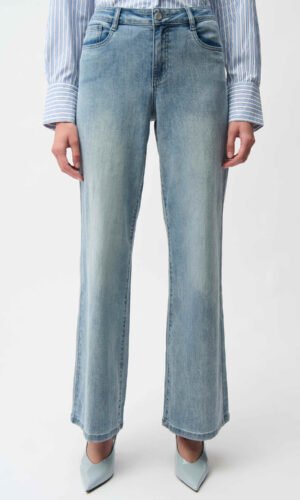 Joseph Ribkoff Goldie Classic Wide-Leg Stretch Jeans 251968S26 Light Blue Denim