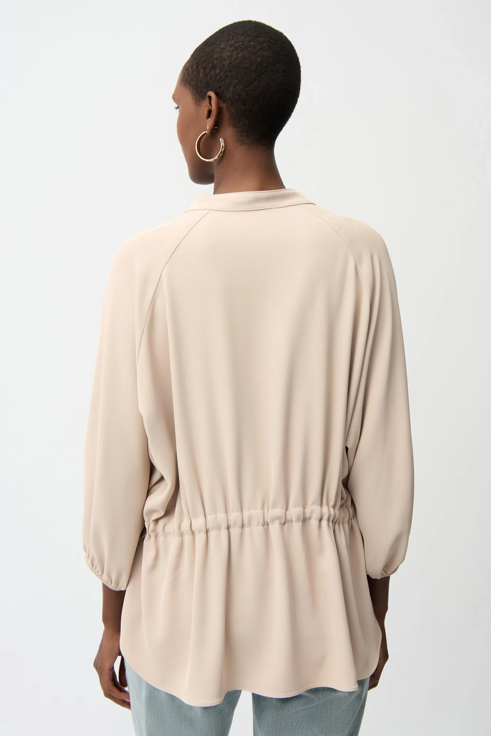 Joseph Ribkoff Woven Twill Boxy Top 261076 Parchment - Afbeelding 5