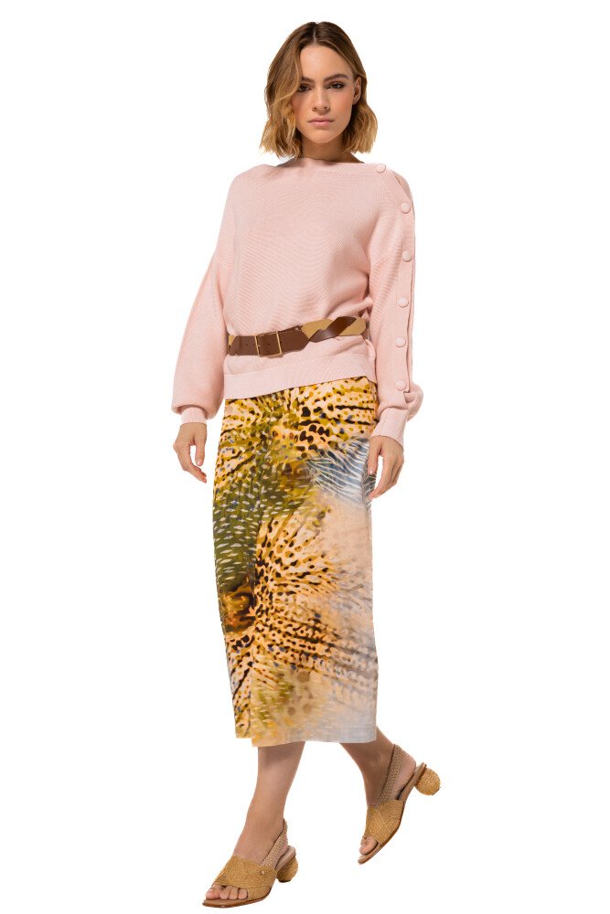 Caroline Biss Trui Drukknoopdetail 1207 Nude - Afbeelding 3