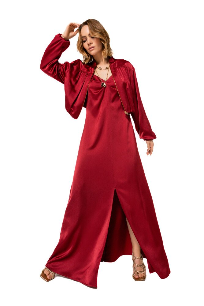 Caroline Biss Shiny Bomberjack 1808 Dark Red - Afbeelding 2