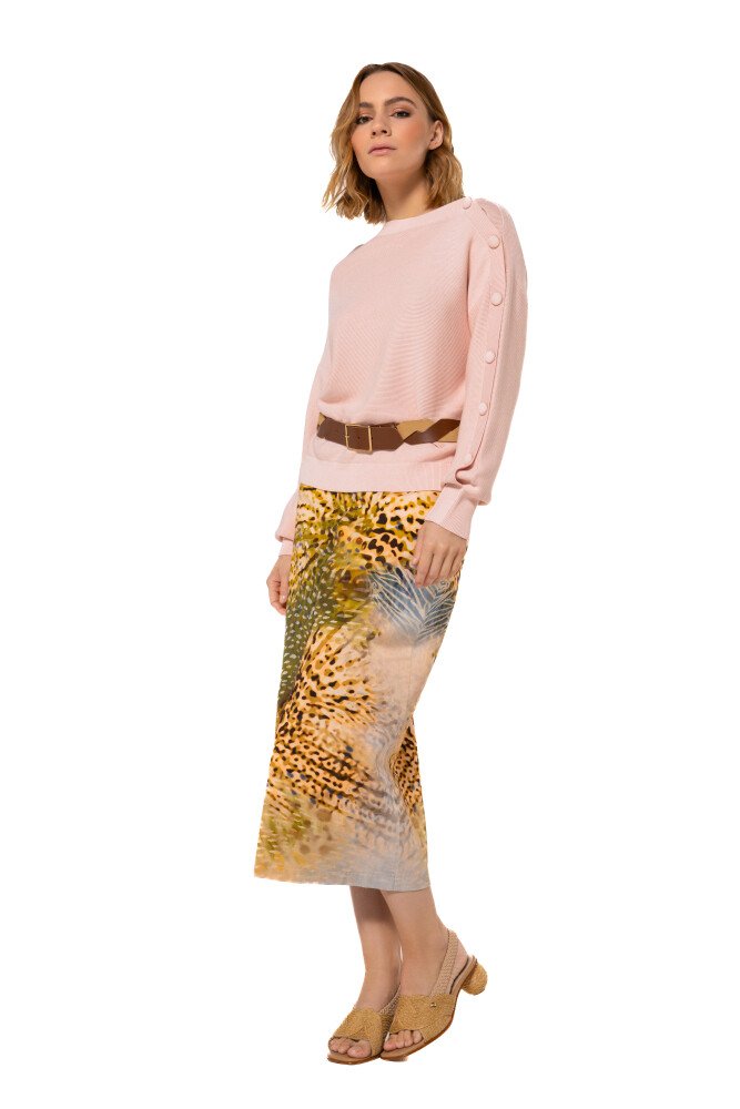 Caroline Biss Trui Drukknoopdetail 1207 Nude - Afbeelding 4