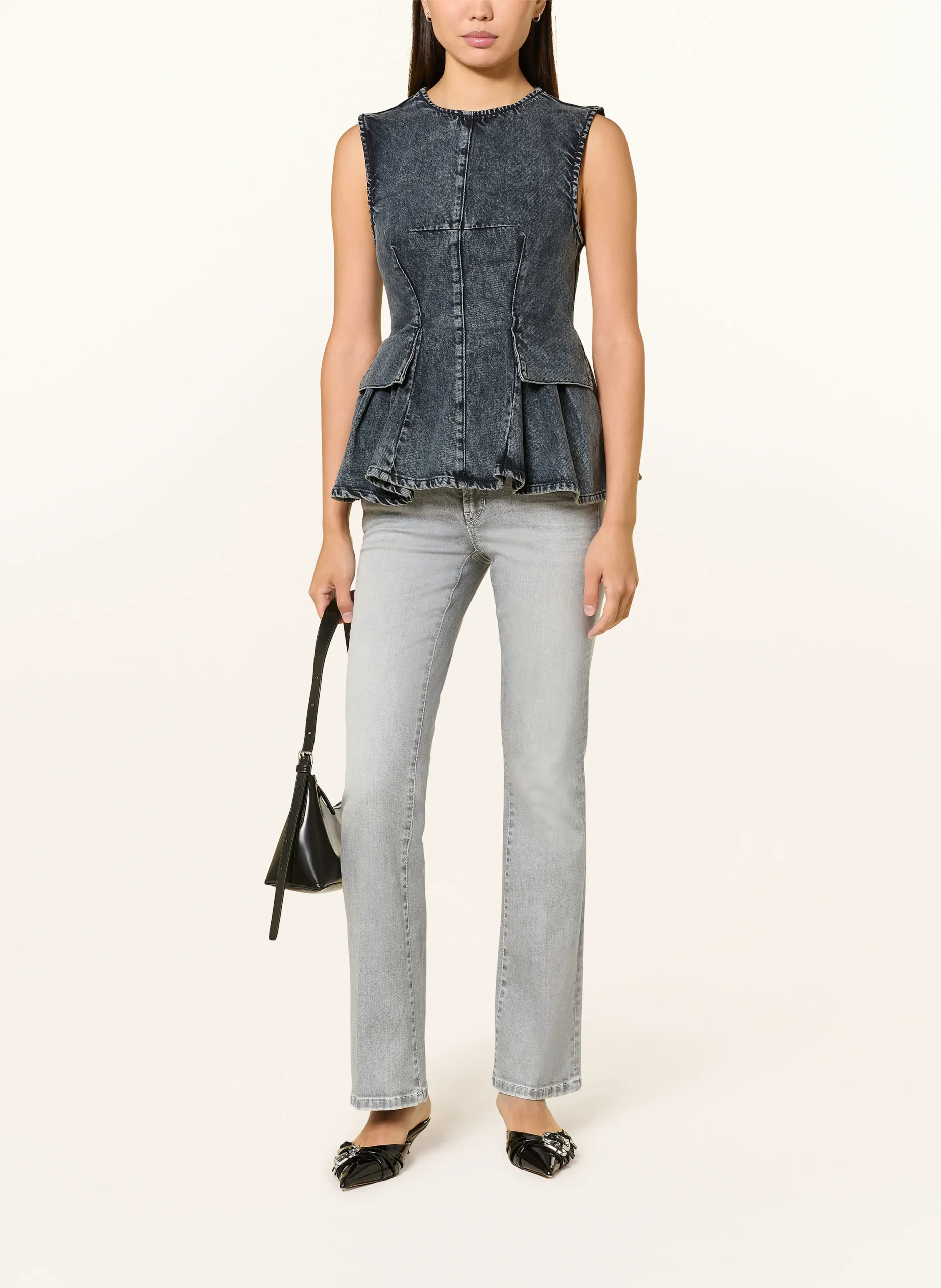 Cambio Flared Jeans Paris 9221 0097-02 Grey Denim - Afbeelding 2