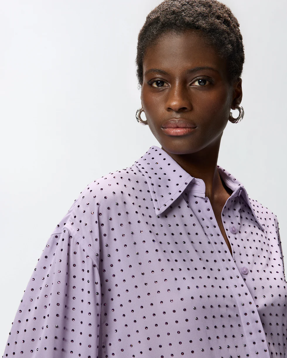 Pinko Blouse Rhinestoned Georgette 106259-A32X Pink - Afbeelding 7