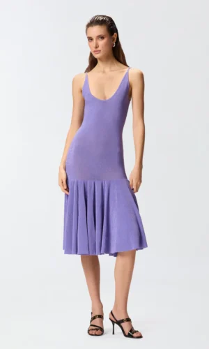 Pinko Mini Dress Schouderbandjes Plooien 106940-A3BD Violet