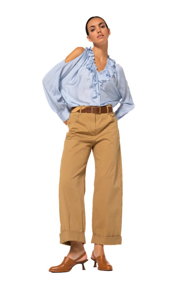 Caroline Biss Blouse Satijn Volant 1623 Crystal Blue - Afbeelding 2