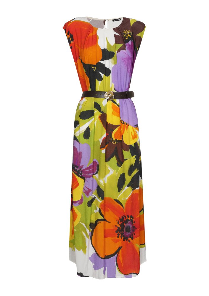 Caroline Biss Mouwloze Midi-Jurk Bloemenprint 1178 Multi Color - Afbeelding 6