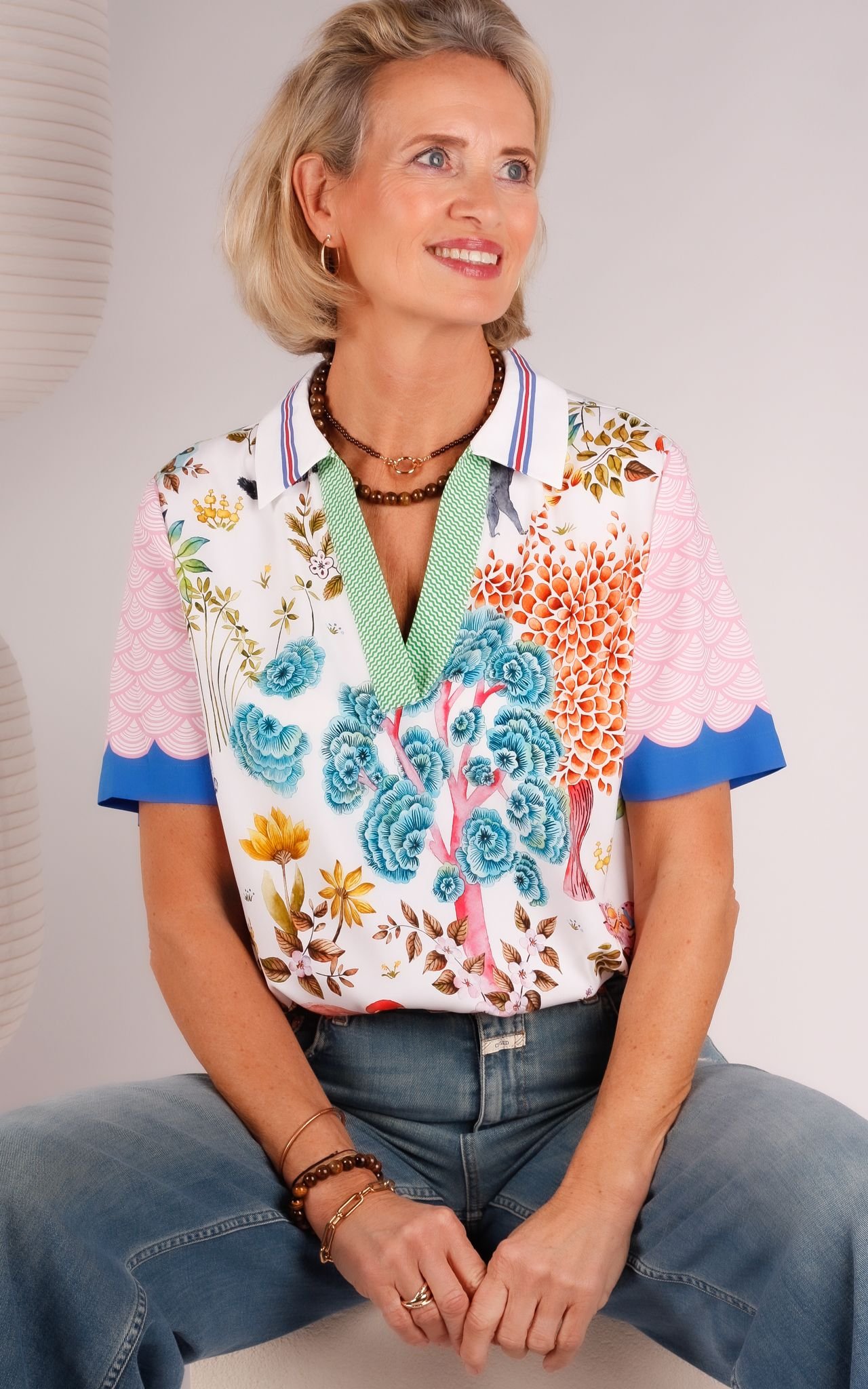 Herzen’s Angelegenheit Zijden Blouse 6070 Super Multi Color