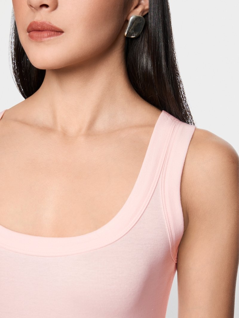 Marc Cain Basic Top Stretchkatoen AS3417J58 Rosewater - Afbeelding 3