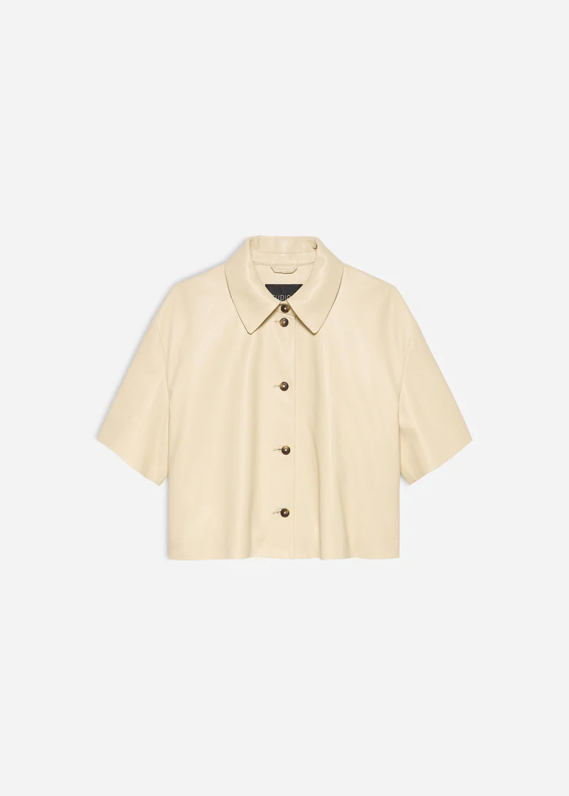 Studio AR Leather Top EVELINE 015L261018 Butter - Afbeelding 5